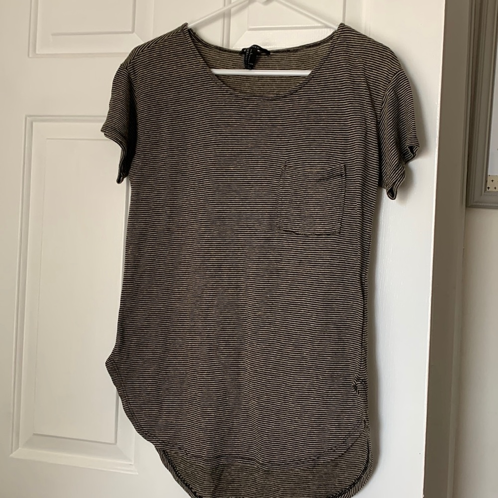 Striped Forever 21 Striped Pocket Shirt